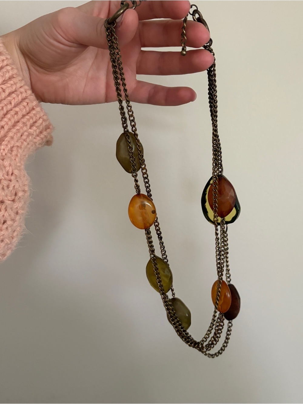 Y2K Boho Layered Beaded Statement Necklace 2000s Chunky Vintage